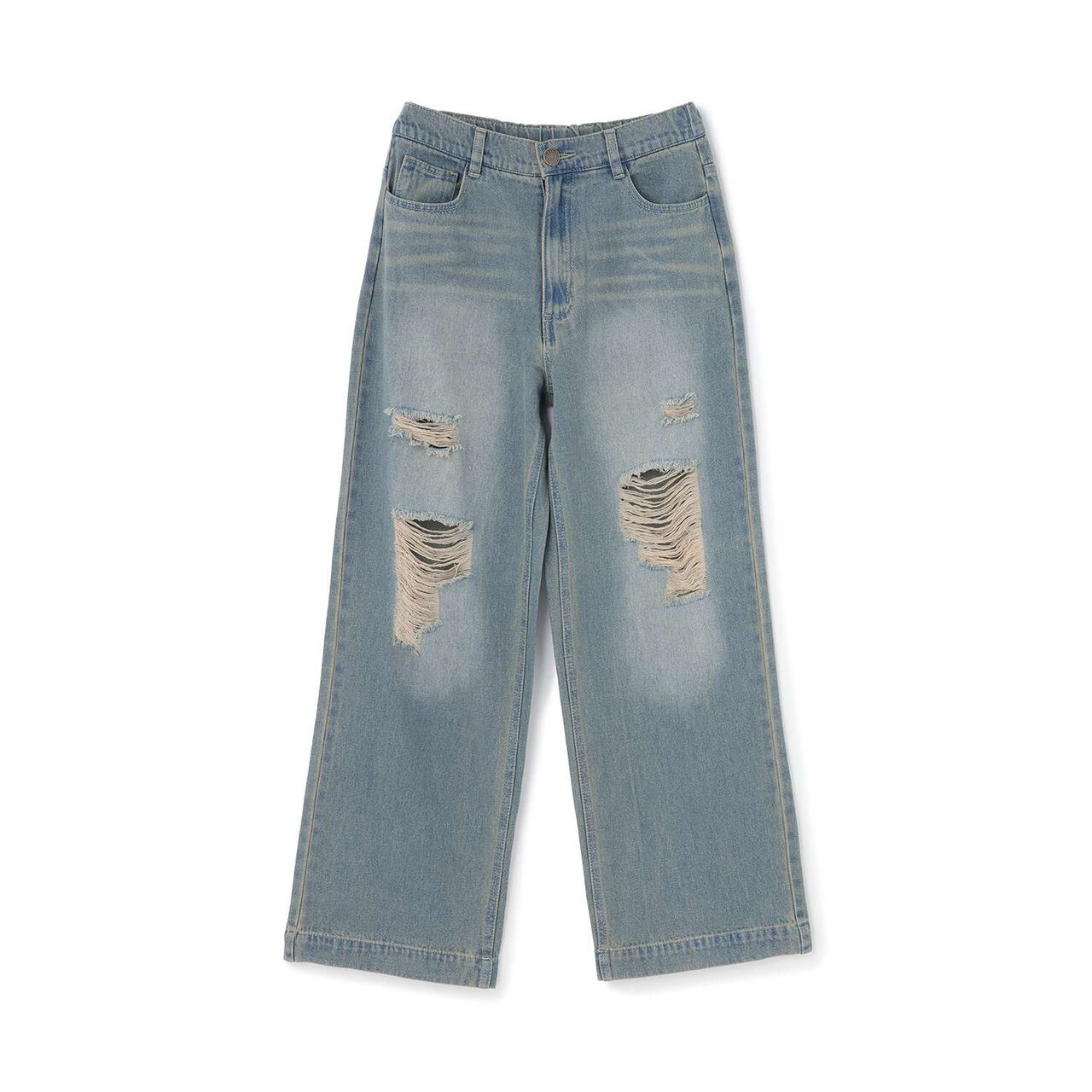 [LTXC] Distressed Denim Wide Pants,Sax blue, large image number 13