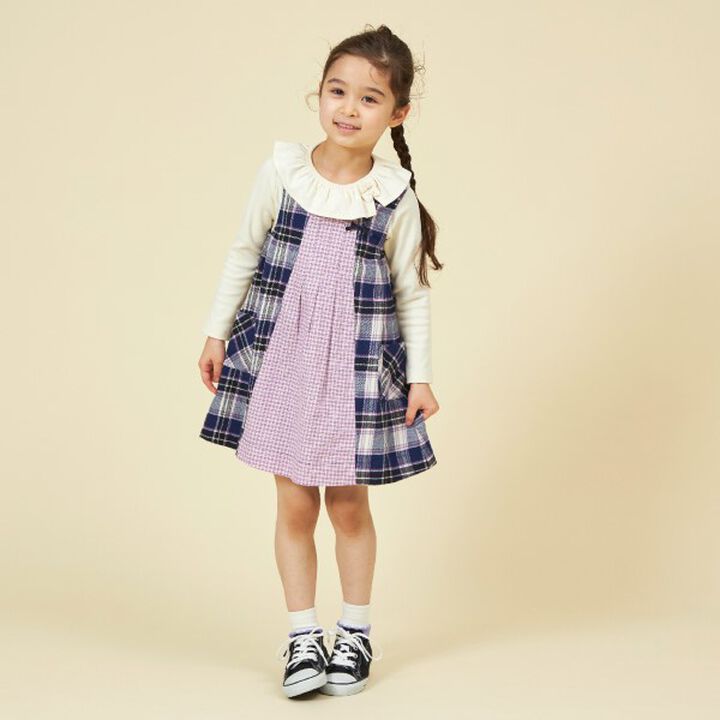 KP Check Reversible Jumper Skirt (0 to 0),Navy, medium image number 6