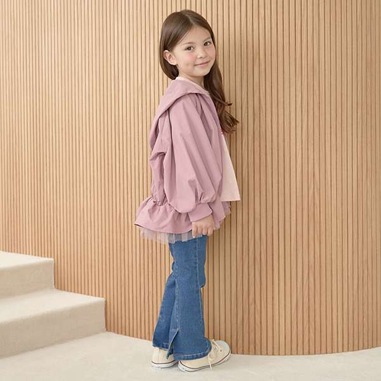 Peplum Silhouette Windbreaker,Black, large image number 2