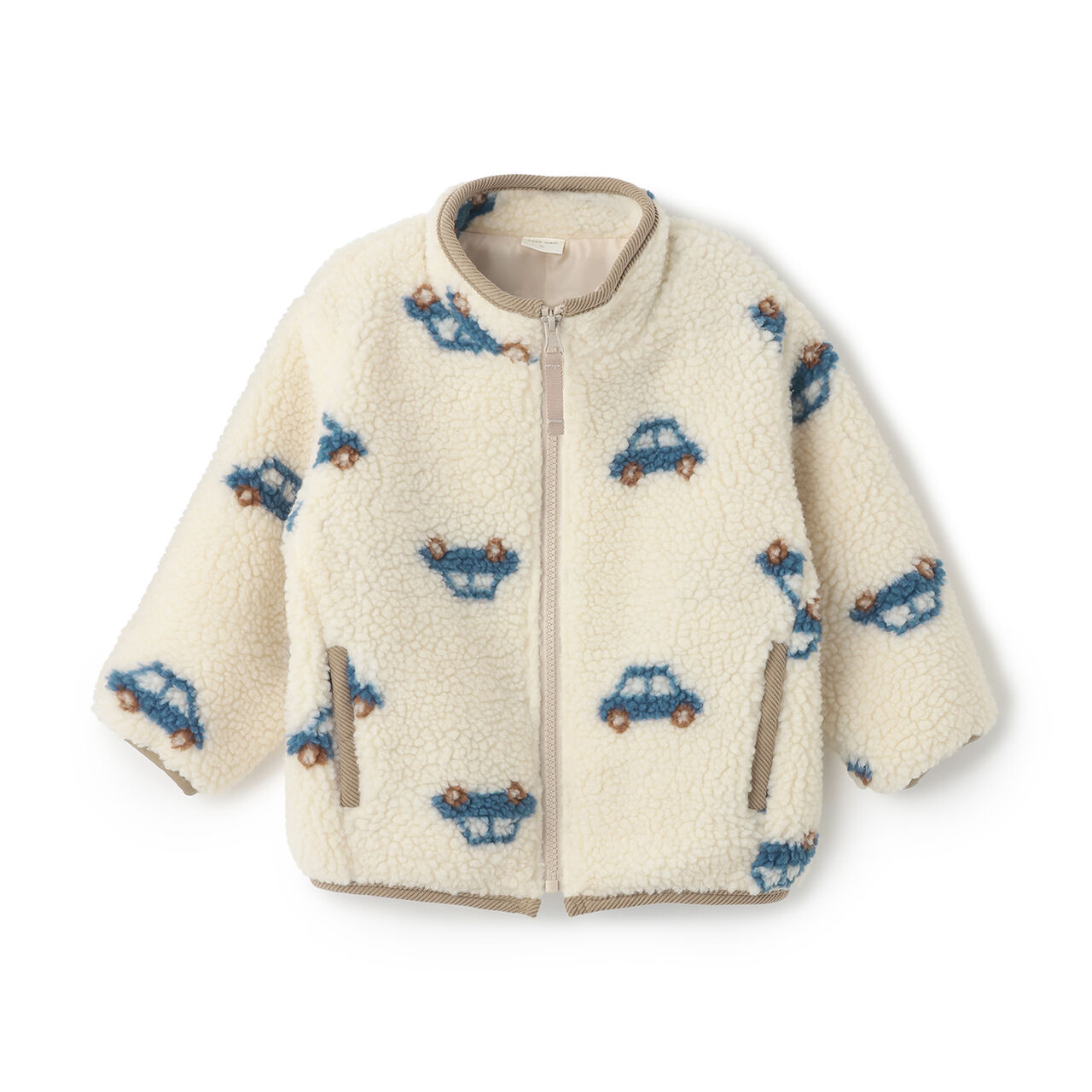 [Washable] Patterned Boa Bomber Jacket,Pearl white, large image number 6