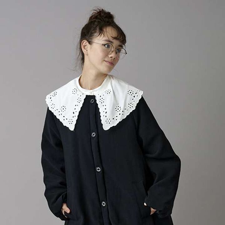 [AMI] Cutwork Embroidery Big Collar Blouse,, medium image number 10