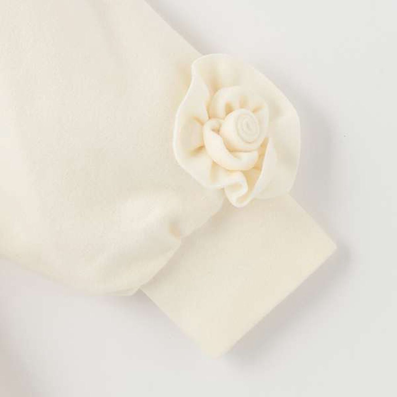 Flower Motif Balloon Coat,Off white, large image number 9