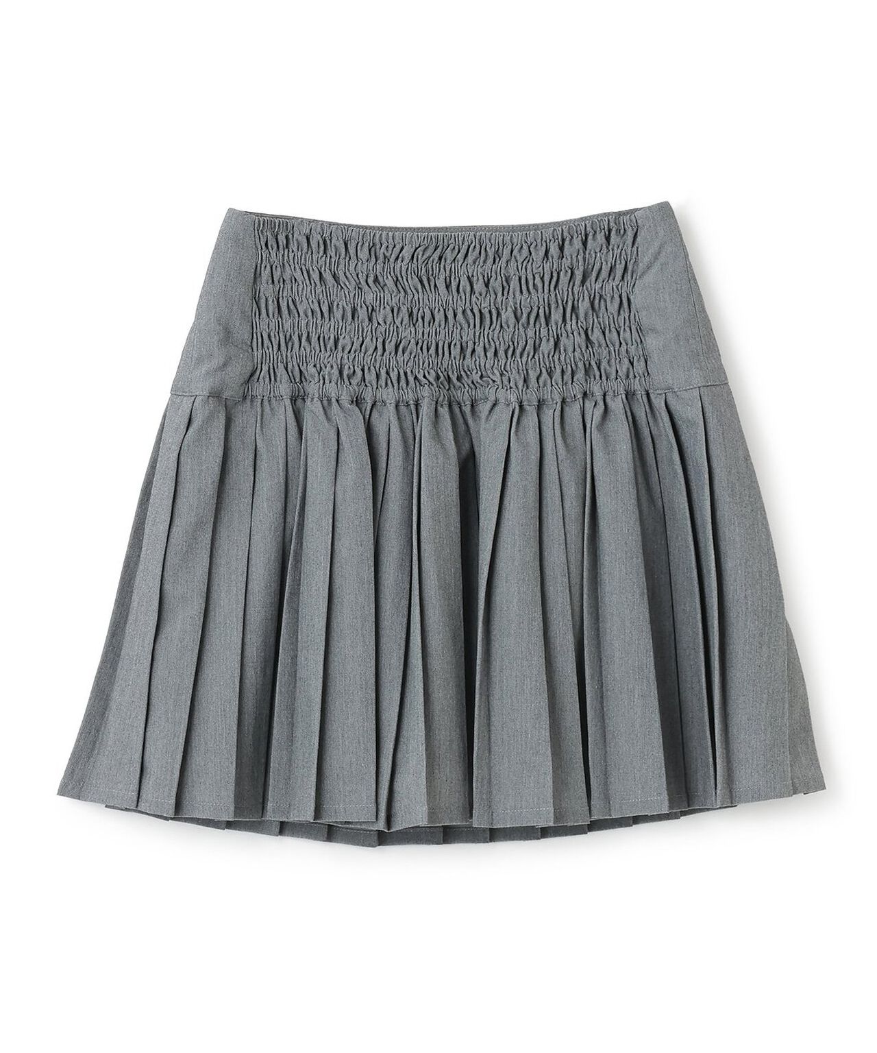 Logo Plate Pleated Skirt [Korean Fashion],Gray, large image number 8