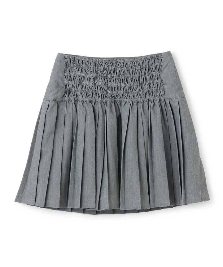 Logo Plate Pleated Skirt [Korean Fashion],Gray, medium image number 8