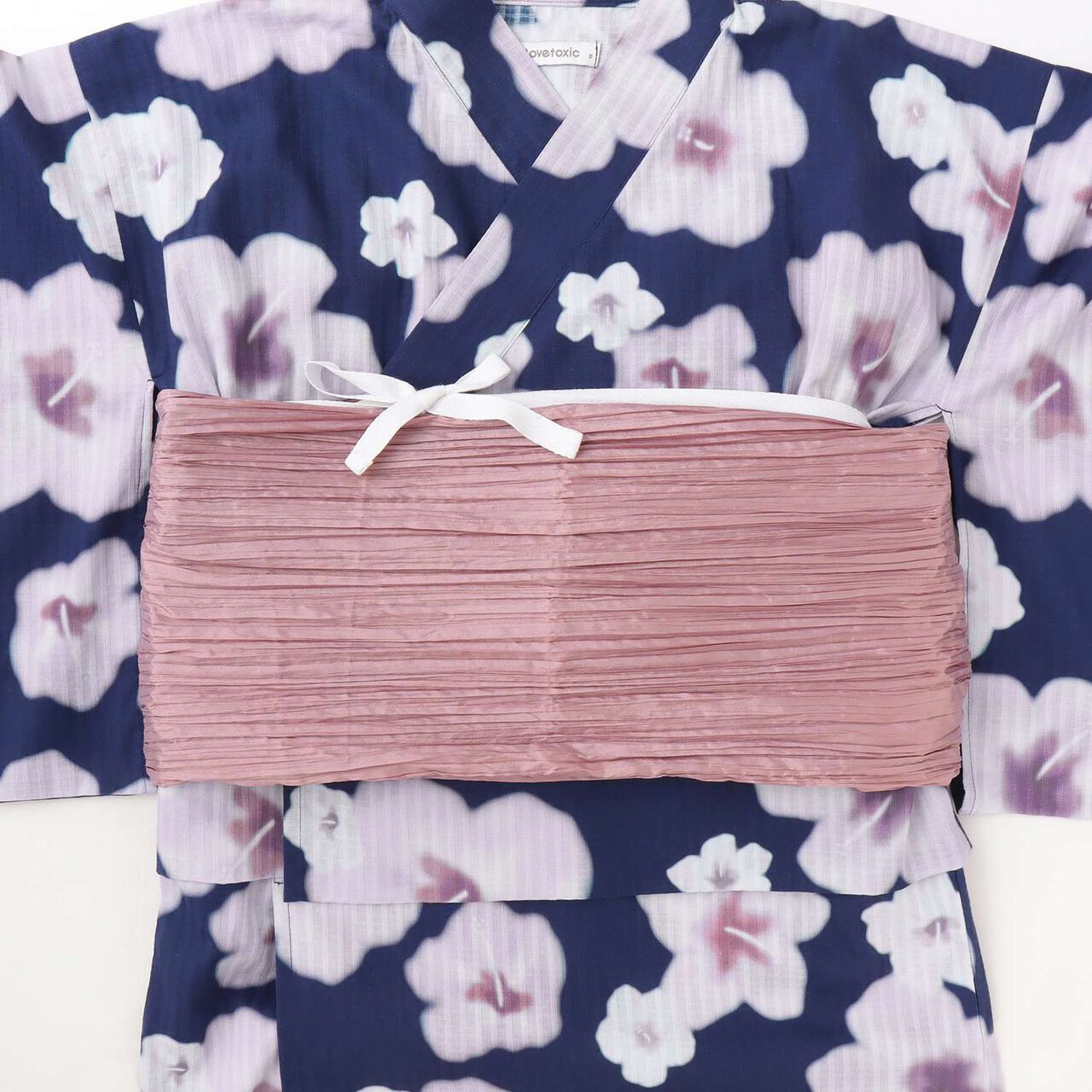 Floral Pattern Two-Piece Yukata,Pearl white, large image number 24