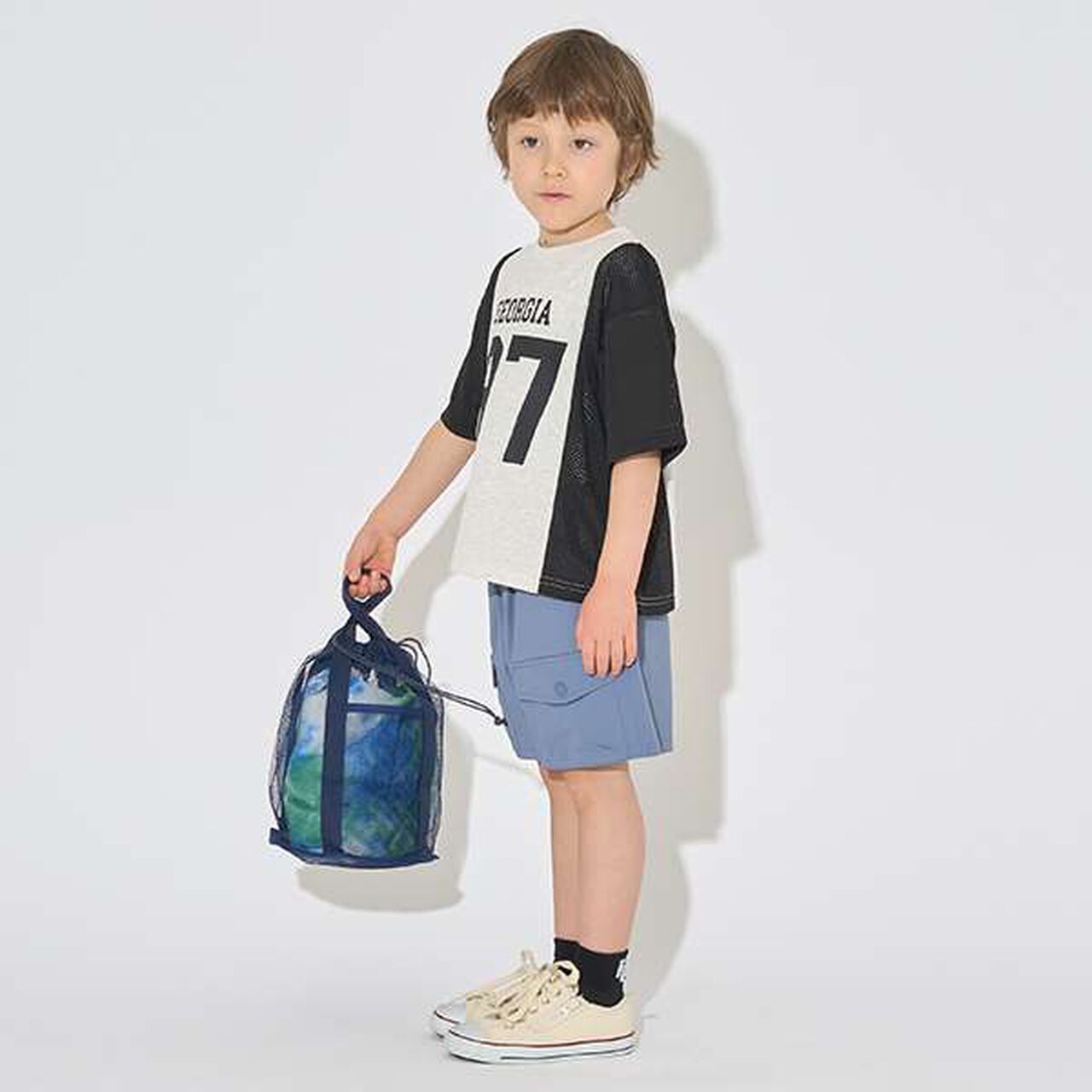 [Kaiteki Tenjiku] Bi-Color Big T-Shirt,Smoke white, large image number 20