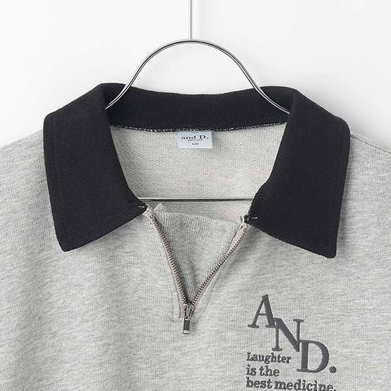 Half-Zip Wide Sweatshirt,Blue, large image number 3