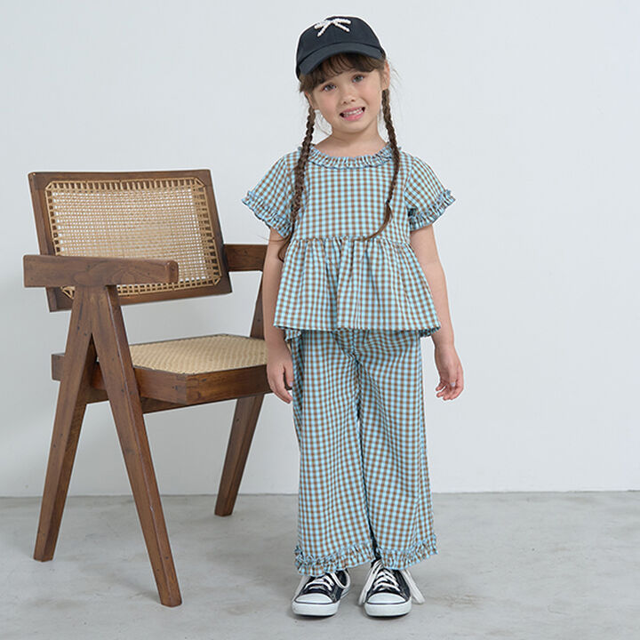 Frill Blouse & Frill Wide Pants Outfit Set,Black, medium image number 5