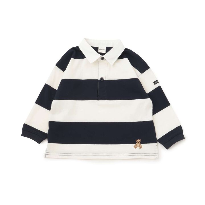 Link Stripe Pattern Rugby Long Sleeve T-Shirt,Navy, medium image number 8