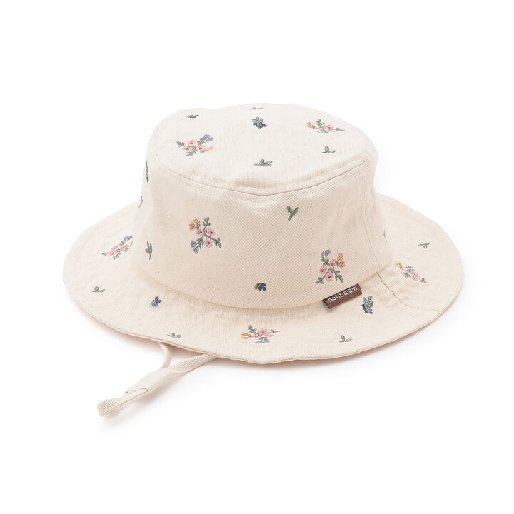Twill Embroidered Bucket Hat,Ivory, medium image number 0
