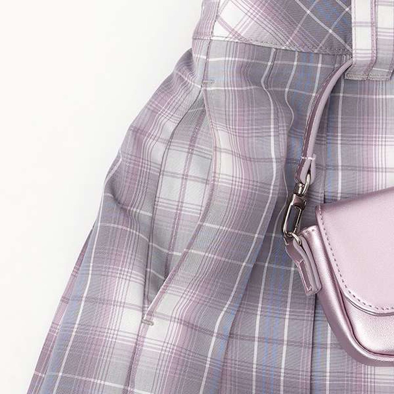 Pleated Skirt-Pants with Mini Bag,Navy, large image number 8