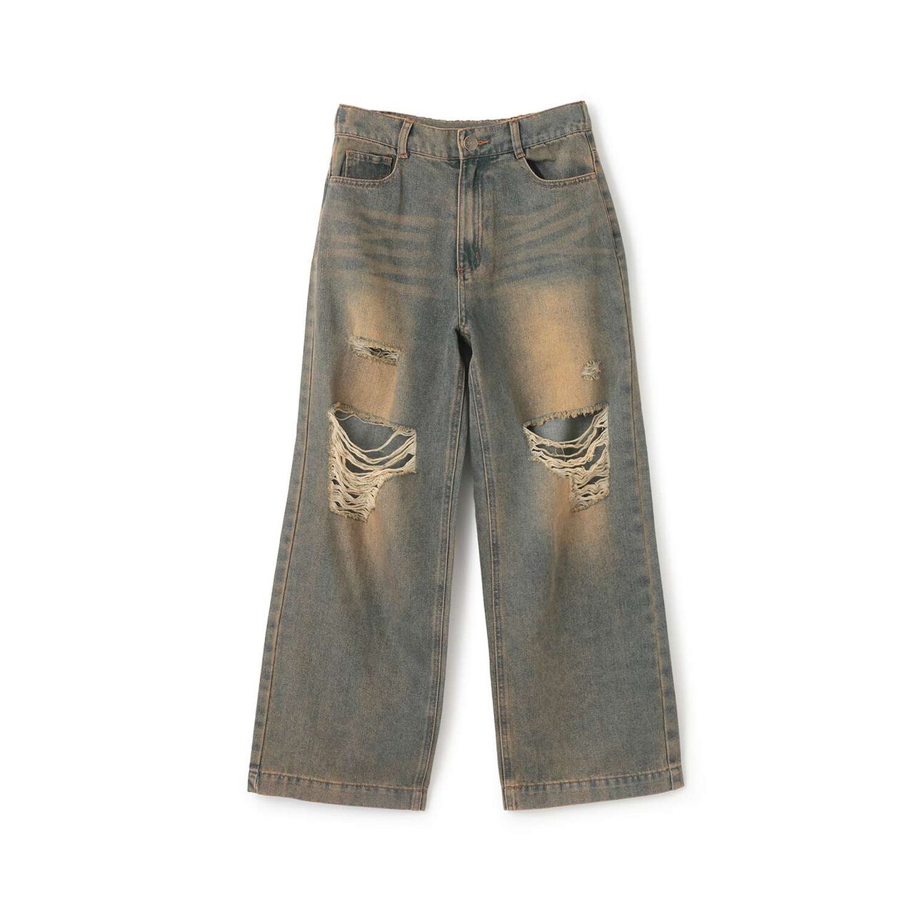 [LTXC] Distressed Wide Pants,Blue, large image number 9