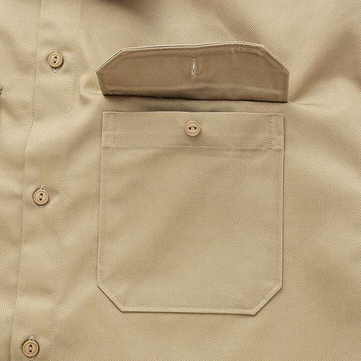 [FORGETNEVER] [Set Up Compatible] T/C Twill Work Short-Sleeve Shirt_GLSW,Navy, medium image number 5