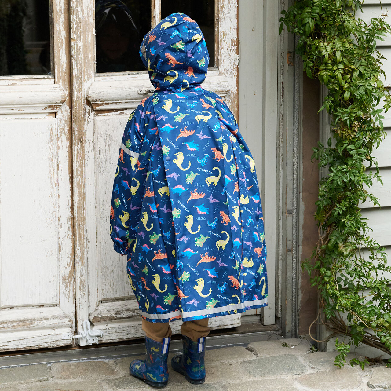 All-Over Pattern Raincoat,Yellow, large image number 20