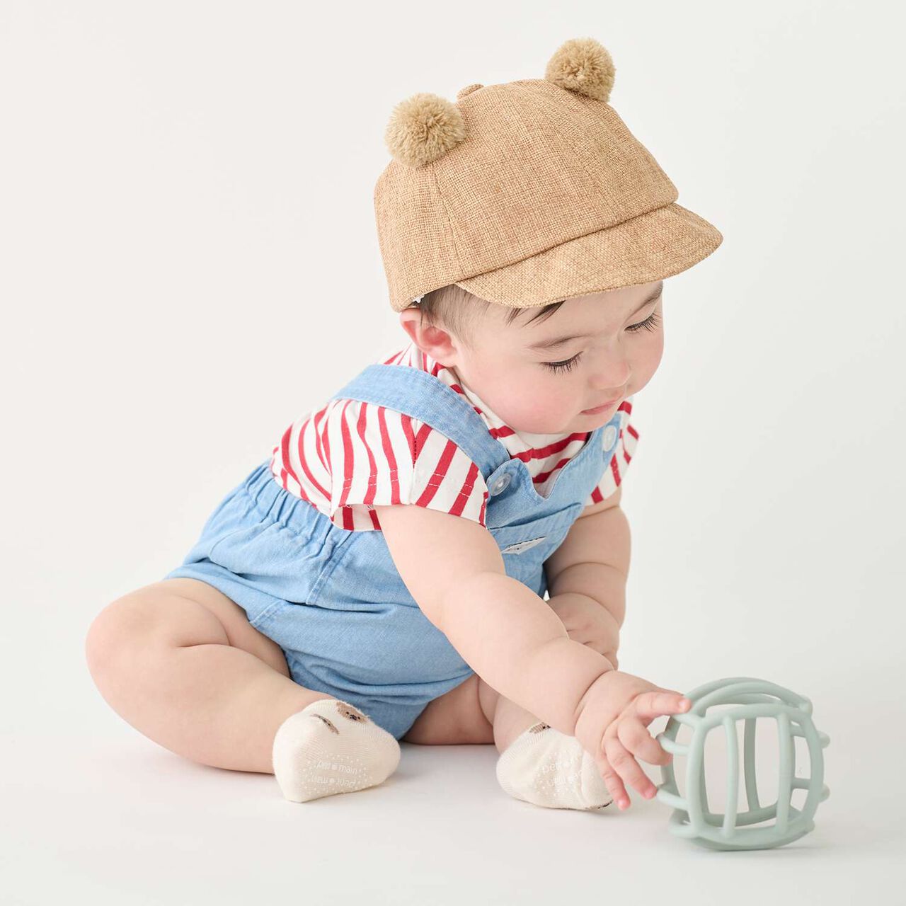 Overalls Outfit Set,Blue, large image number 1