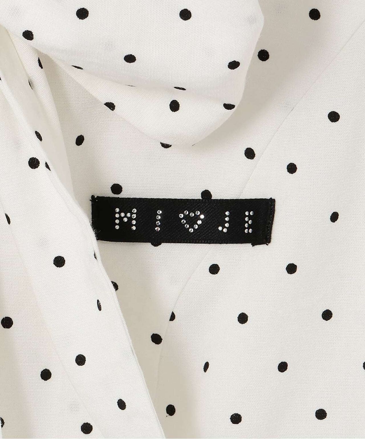 Stone Name Bow Tie Shirt,Off white, large image number 4