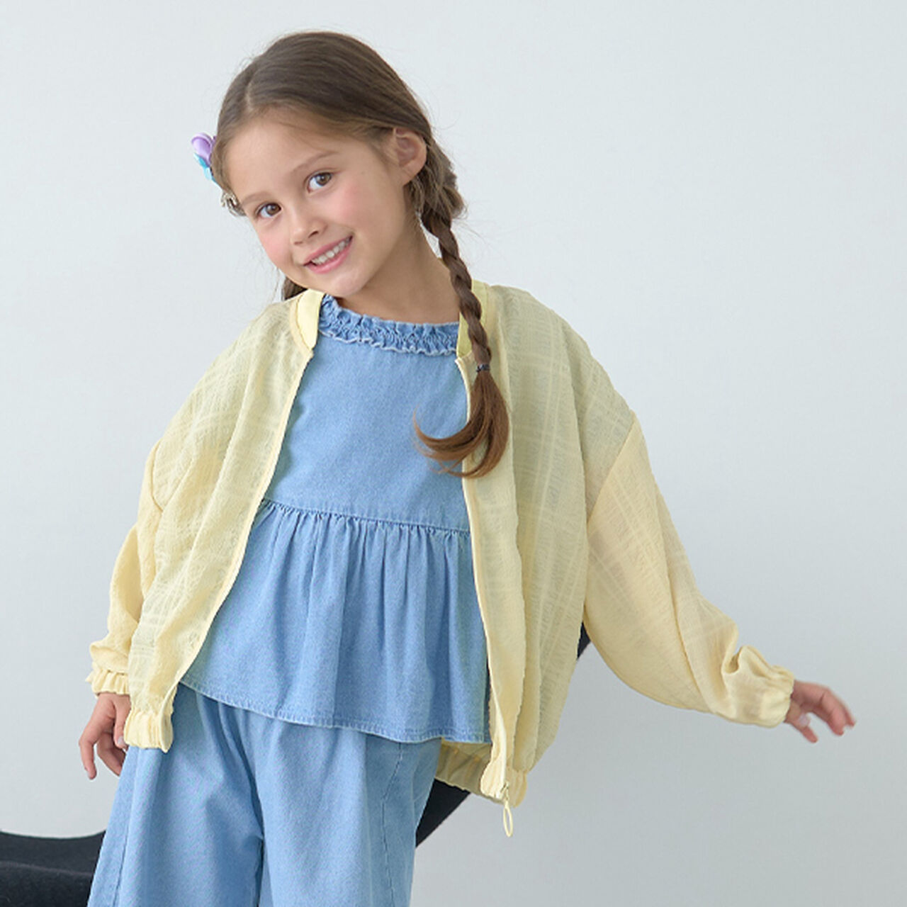 [Set Up Available] Sheer Oversized Silhouette Jacket,Lemon yellow, large image number 0