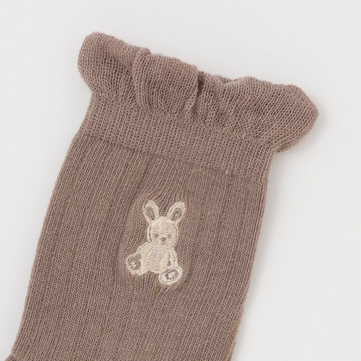 Rabbit & Heart Crew Socks 2P,Ivory, medium image number 2