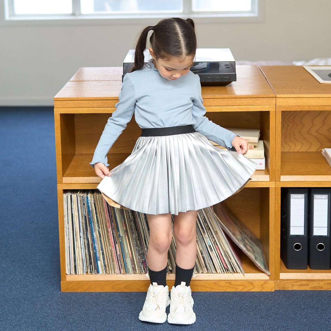 Soft Faux Leather Pleated Skirt (Inner Shorts Included),Silver, large image number 25