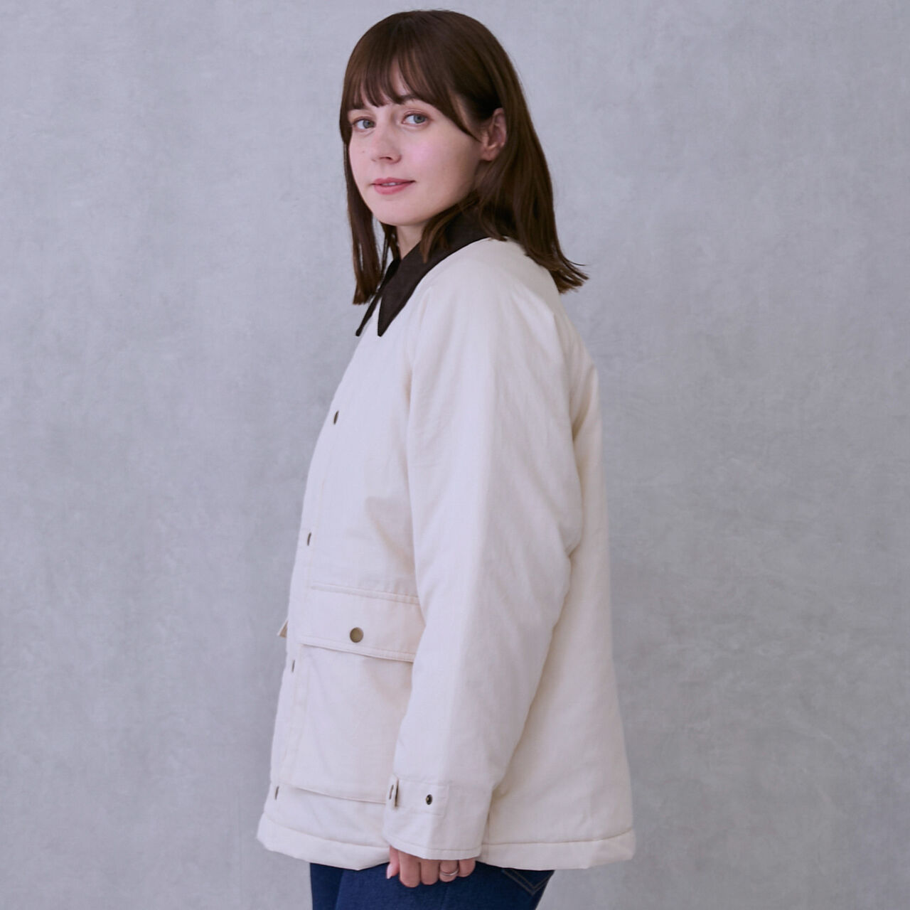 Link Twill Padded Duster Coat,Navy, large image number 1