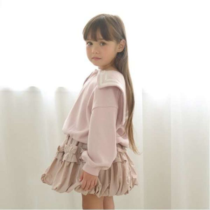 Pilling-Resistant Sailor Collar Sweatshirt,Milky white, medium image number 2