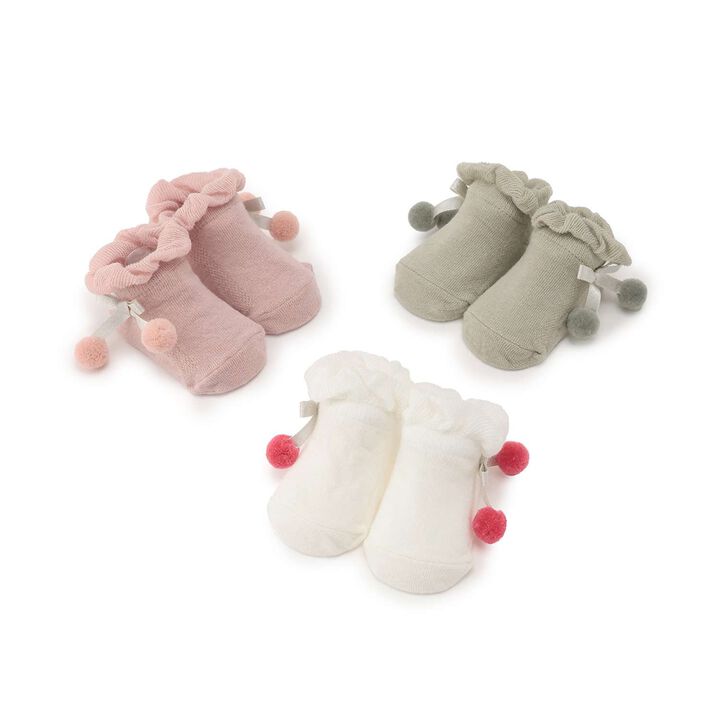 W Pom Pom Cup Socks,Light pink, medium image number 5