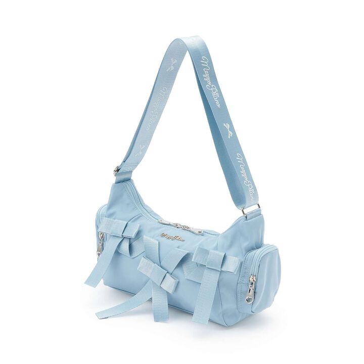 Ribbon Accented Shoulder Bag,Light pink, medium image number 4