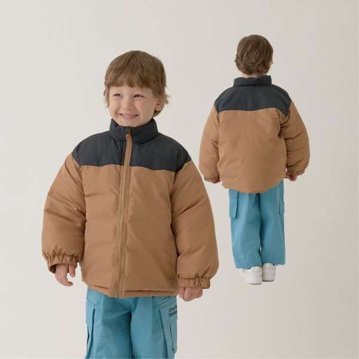 Versatile Bi-Color Puff Jacket,Camel, medium image number 0