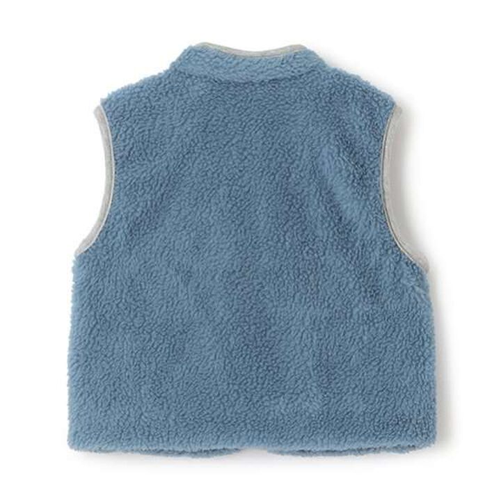 Heavy Machinery Patch Boa Zip-Up Vest,Off white, medium image number 8