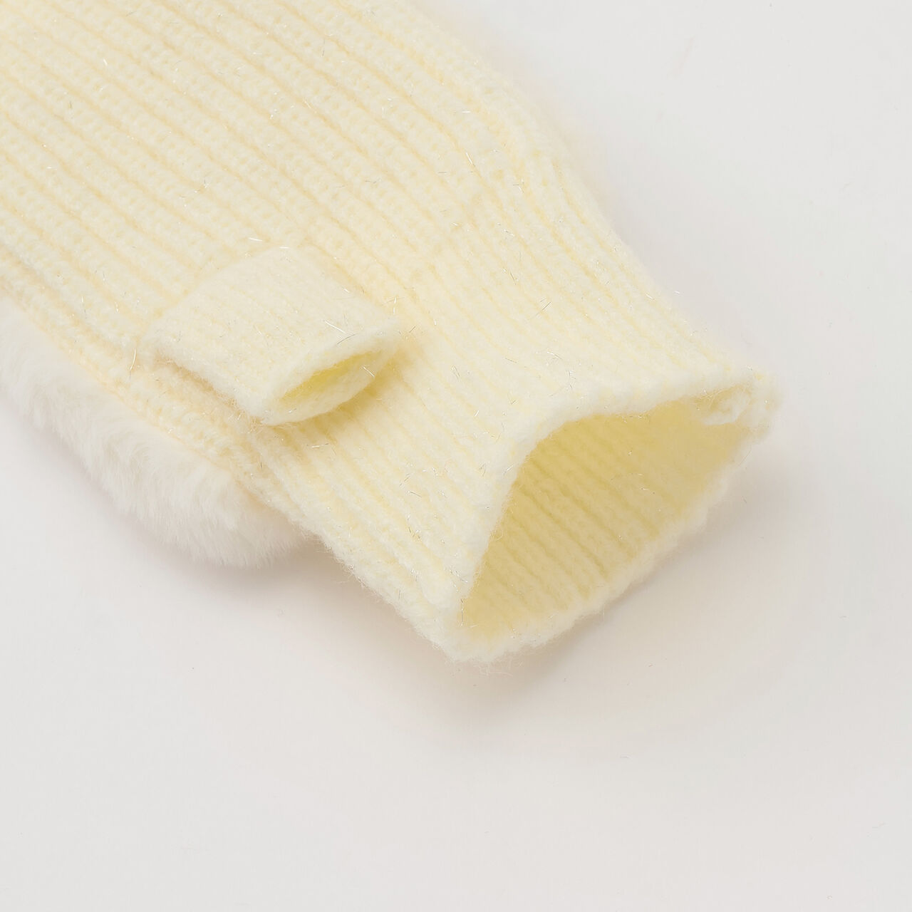 Faux Fur Mittens with Pearl Accents,Light gray, large image number 9