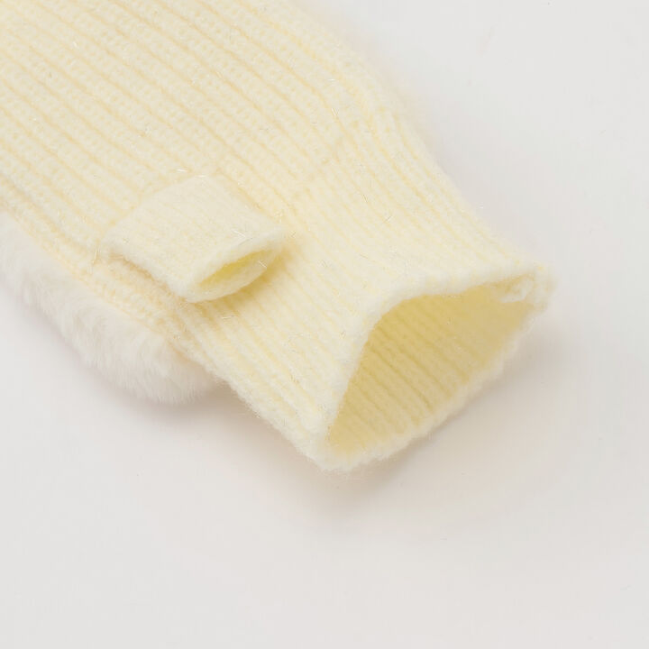 Faux Fur Mittens with Pearl Accents,Light gray, medium image number 9