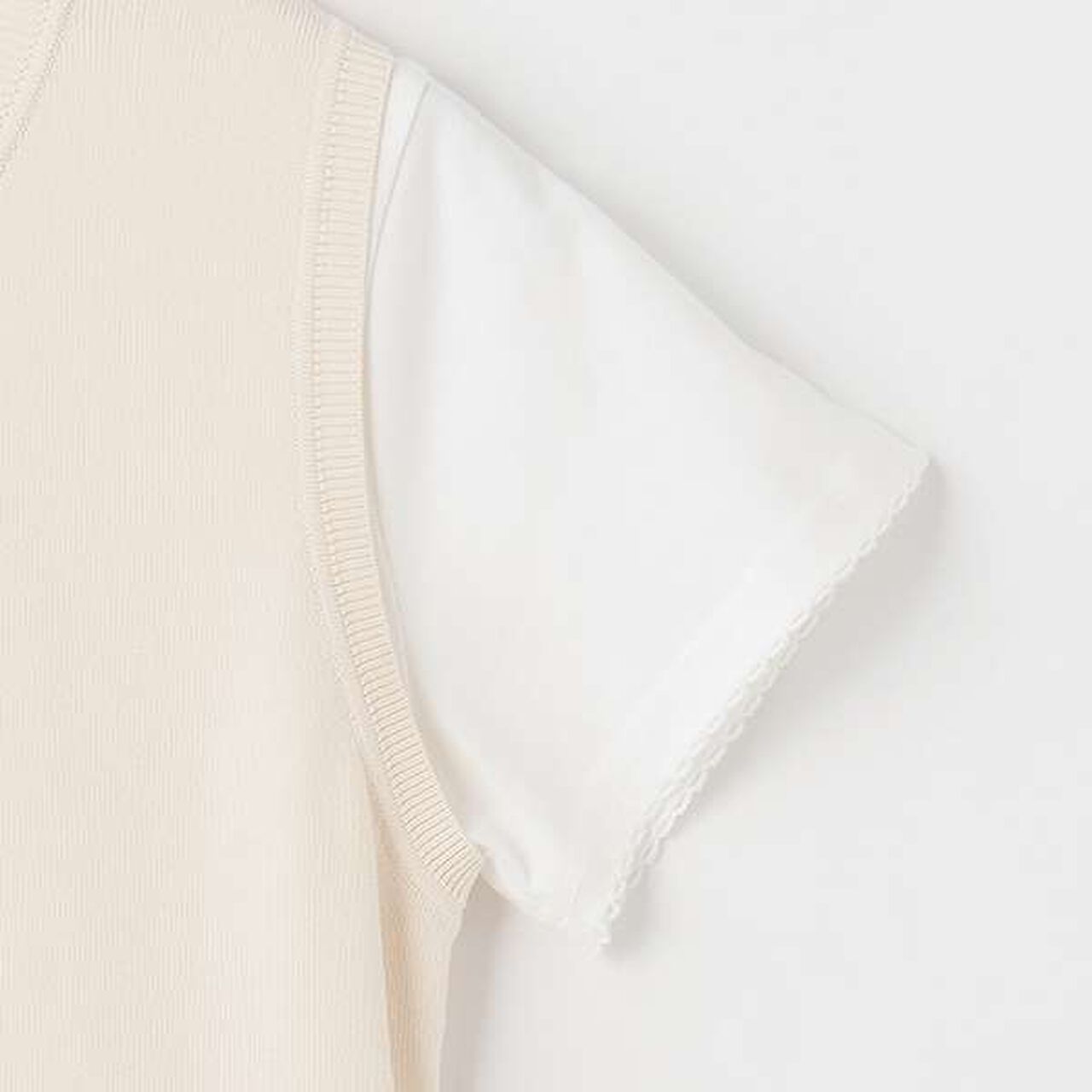 Lightweight Knit Vest & T-Shirt Set,Black, large image number 4