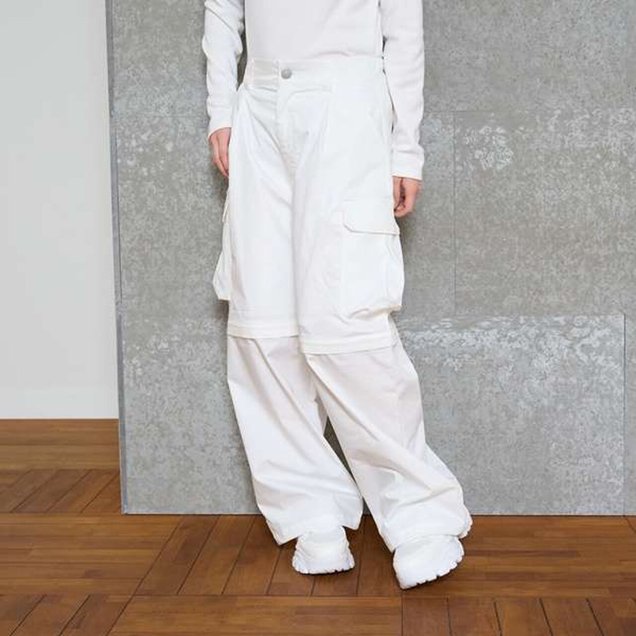 [LTXC] Water-Repellent 2 WAY Half Cargo Pants,Black, large image number 23