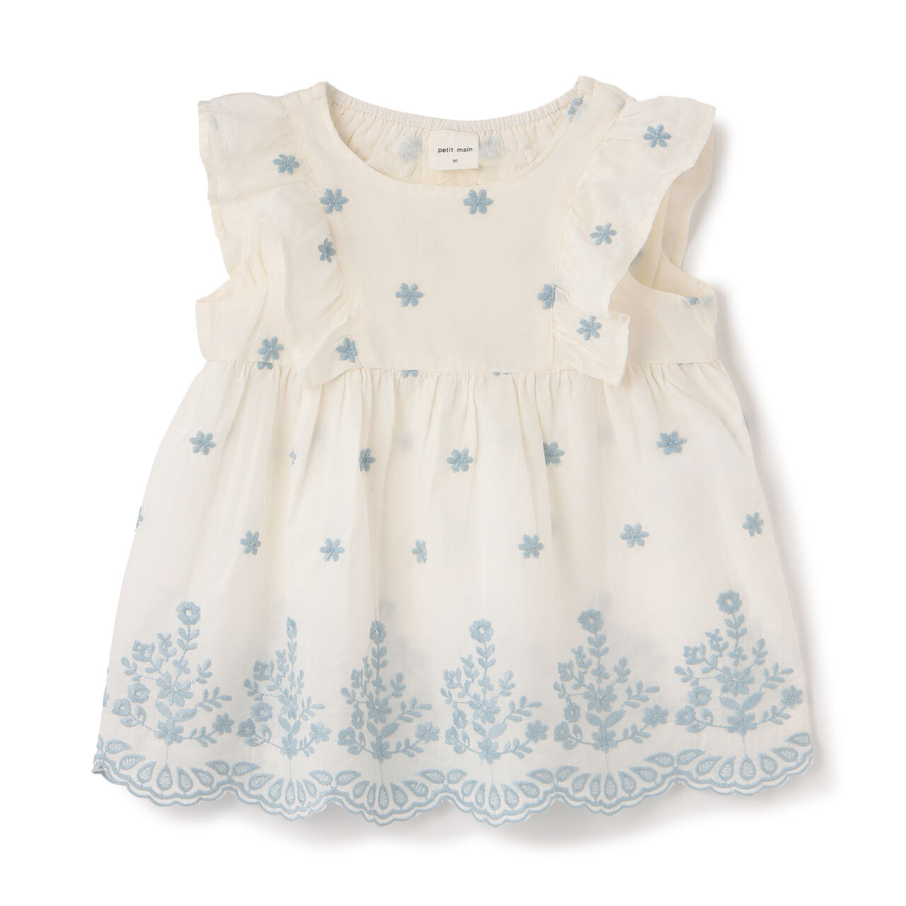 [Link] Indian Cotton Embroidered Tunic,Pearl white, large image number 0