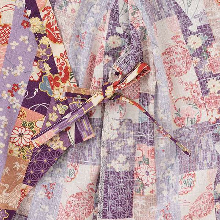 Jinbei All-in-One (Striped Patchwork Design),Purple, medium image number 5