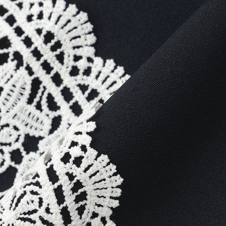 Lace-Collared Marine One-Piece Dress,Blue, medium image number 4