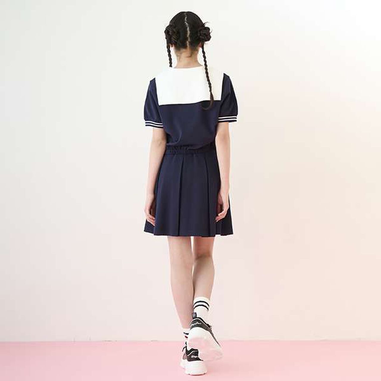 Dad Sneakers with Pearl Charm,White, large image number 32