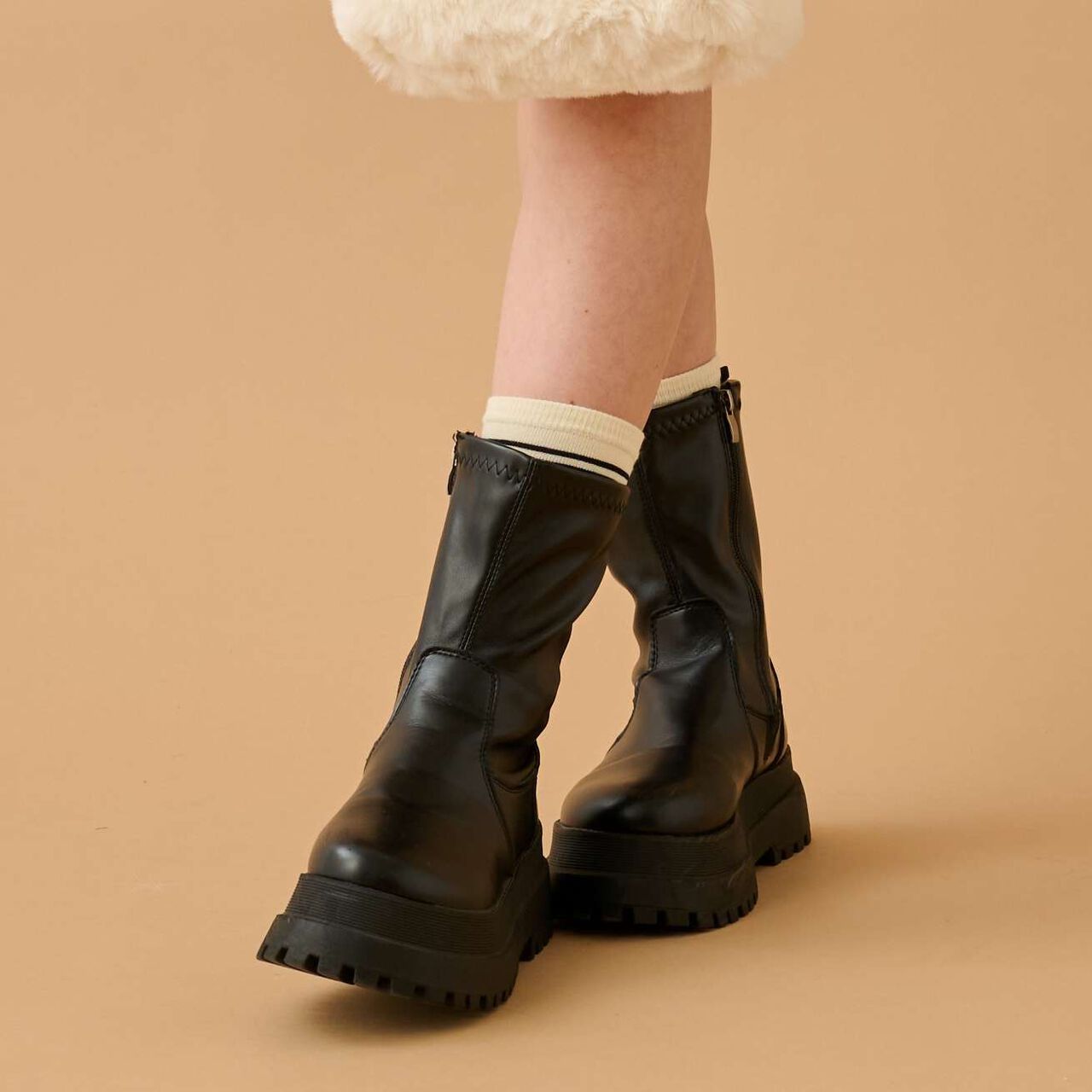 Platform Short Boots,Black, large image number 0