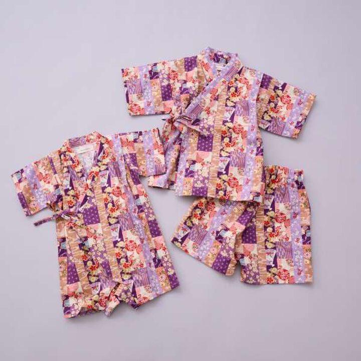 Jinbei All-in-One (Striped Patchwork Design),Purple, medium image number 12