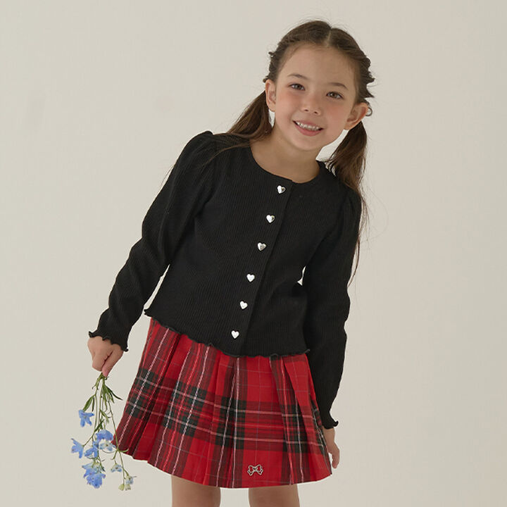 Ribbed Cardigan,Black, medium image number 0