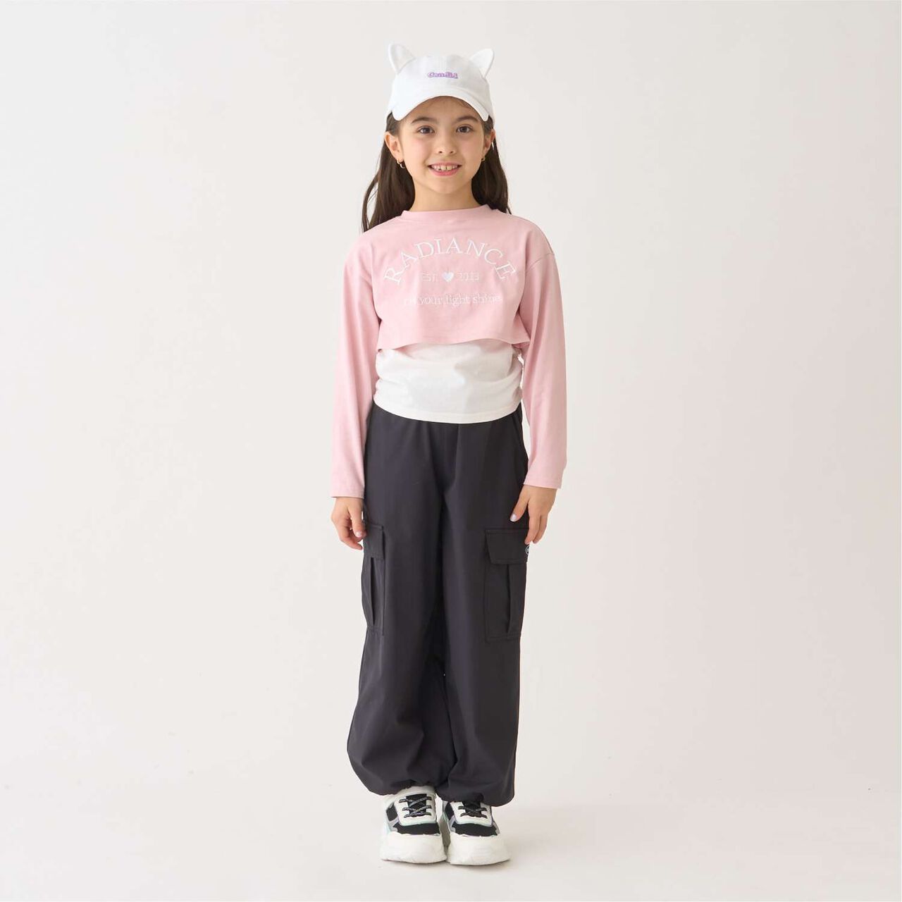 100% Cotton Anti-Stain Layered Short Long-Sleeve T-Shirt,Lavender, large image number 1