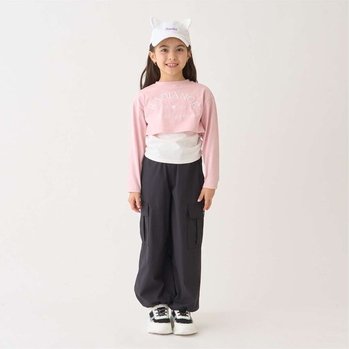 100% Cotton Anti-Stain Layered Short Long-Sleeve T-Shirt,Lavender, medium image number 1