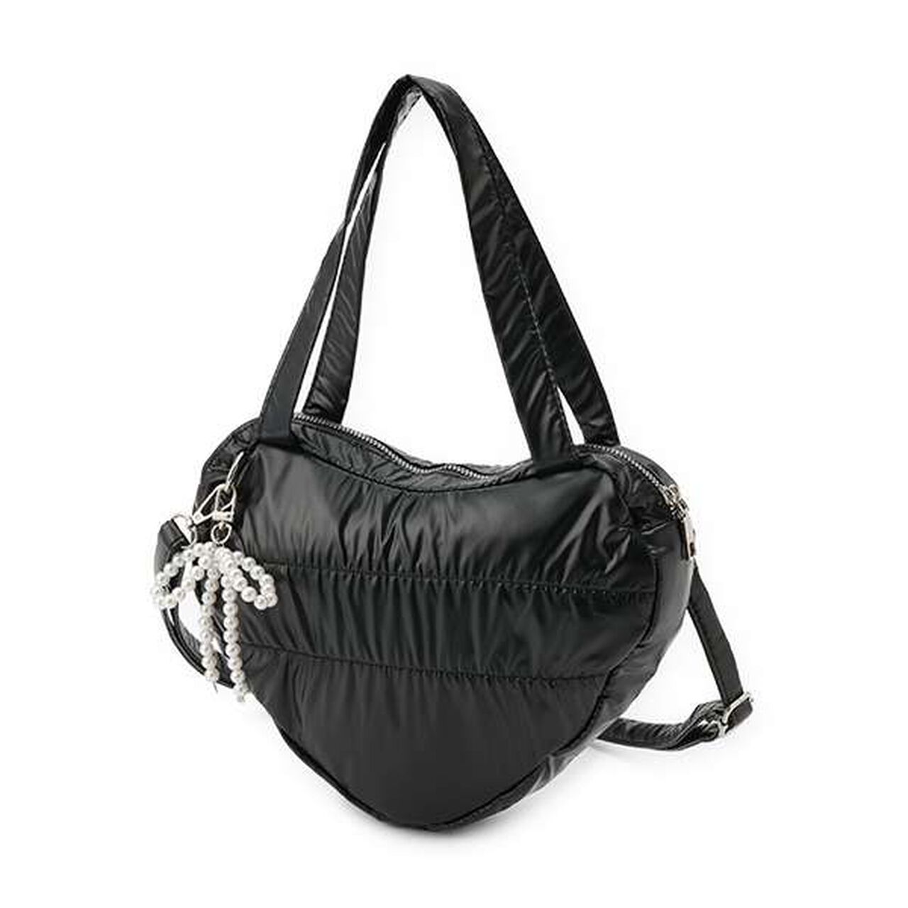 2 WAY Heart Bag,Black, large image number 0