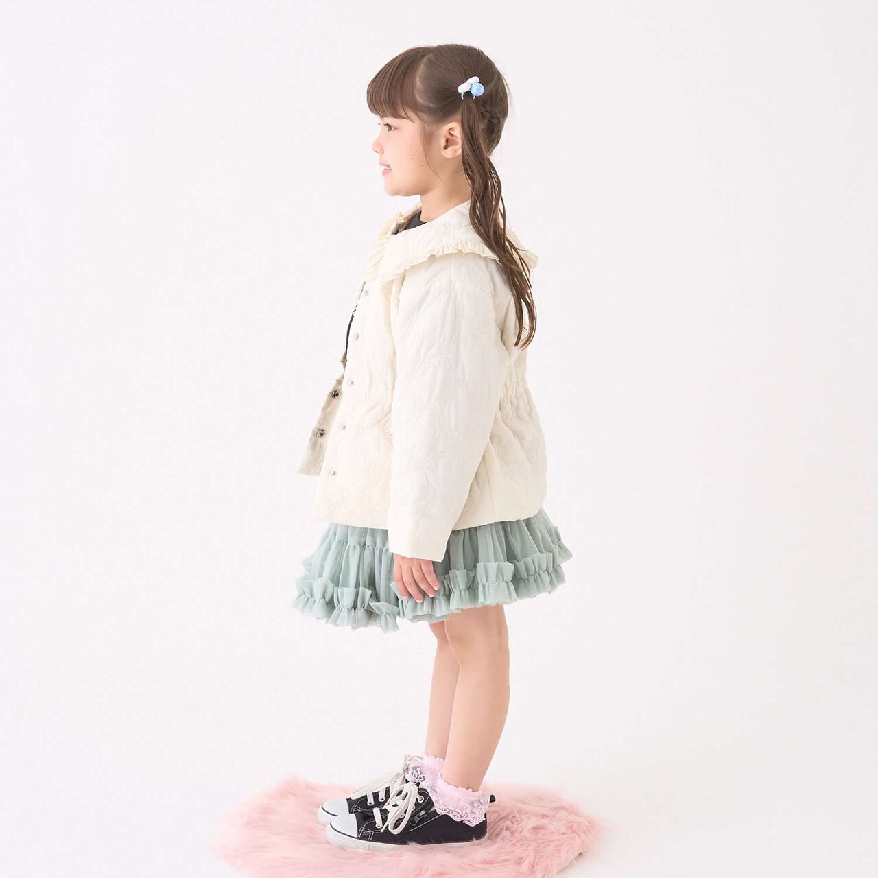 Lycee Mine Ballet Series Mid-Length Ribbon Quilted Jacket,Ivory, large image number 20