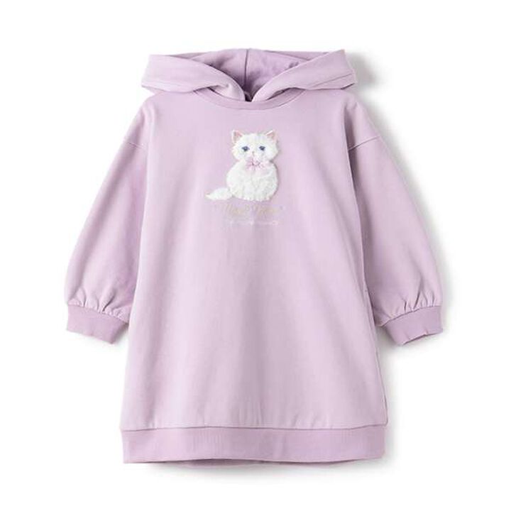 Animal Motif Hoodie One-Piece Dress,Lavender, medium image number 0
