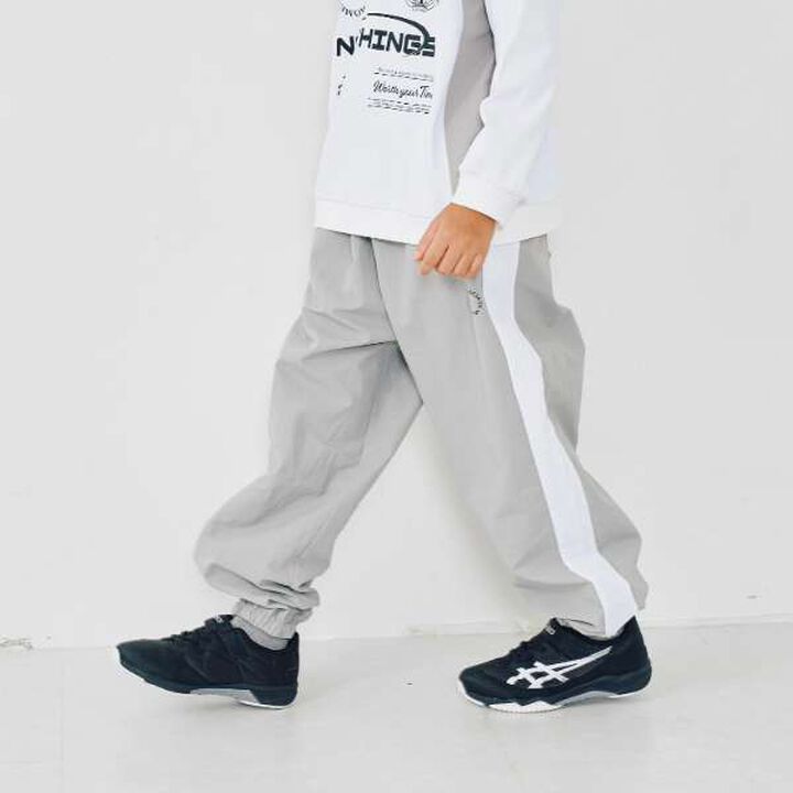 [Set Up Compatible] Striped Nylon Track Pants,Black, medium image number 17