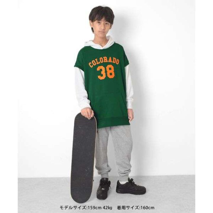 Front Logo Print Layered Style Big Parka,Green, medium image number 10