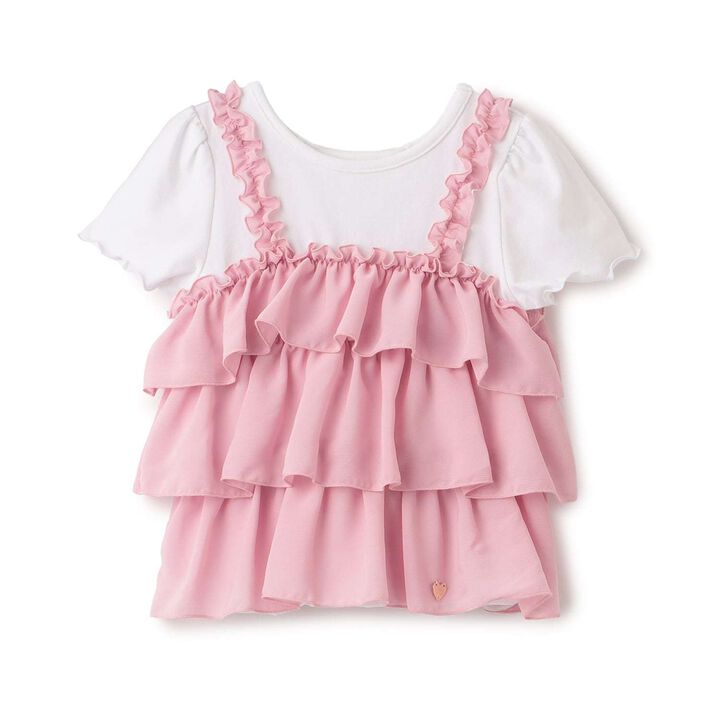 [Either Way Is Fine] UV Protection & Cool Touch Tiered Camisole Docking T-Shirt [Kids Girls],Mint, medium image number 1