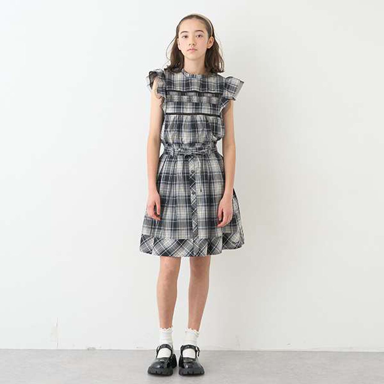 Ribbon Tulle Skirt,Black, large image number 1