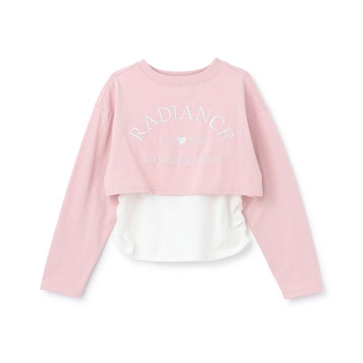 100% Cotton Anti-Stain Layered Short Long-Sleeve T-Shirt,Lavender, medium image number 10